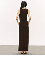 Scoop Neck Sleeveless Ribbed Knit Bodycon Maxi Dress