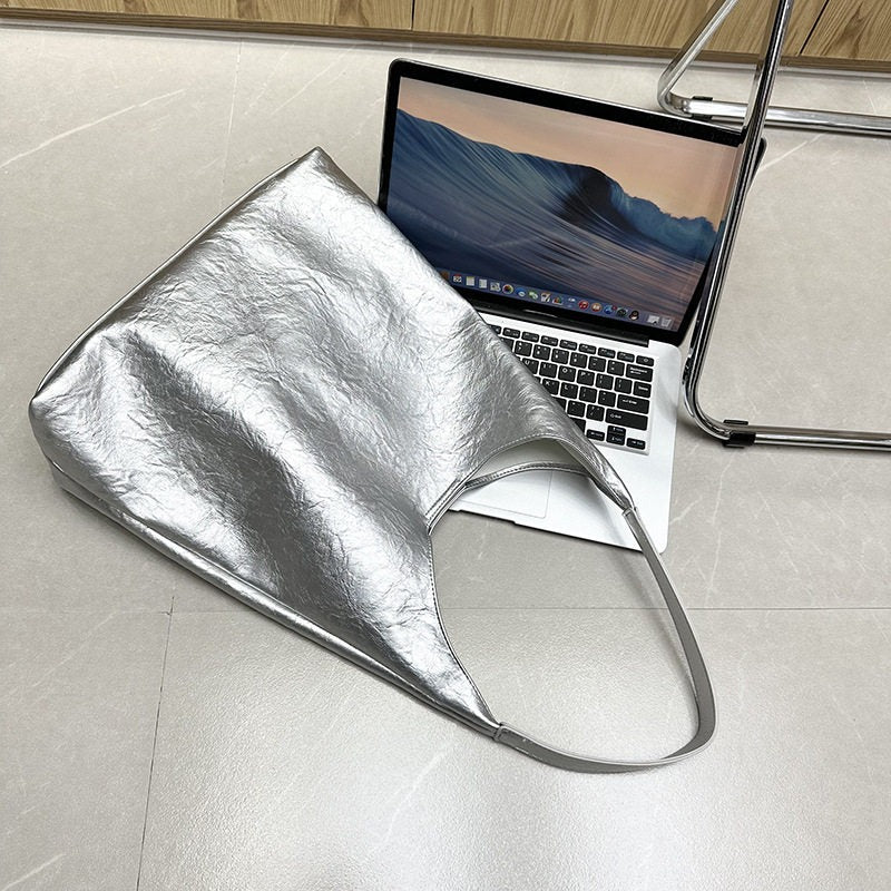 Slouchy Cowhide Shoulder Tote Bag