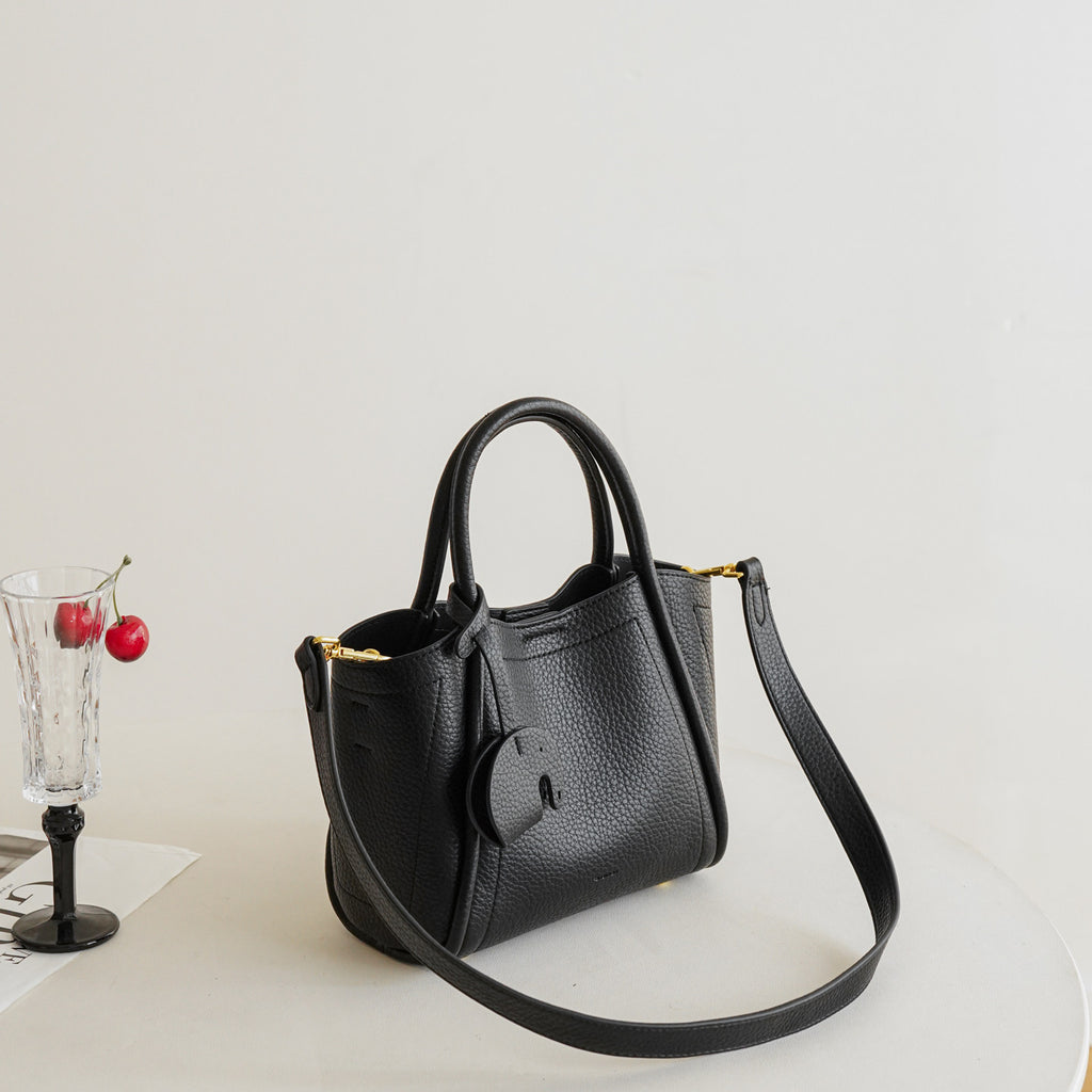 Textured Mini Handbag with Long Strap
