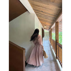 Cotton V-Neck Batwing Sleeve Maxi Dress