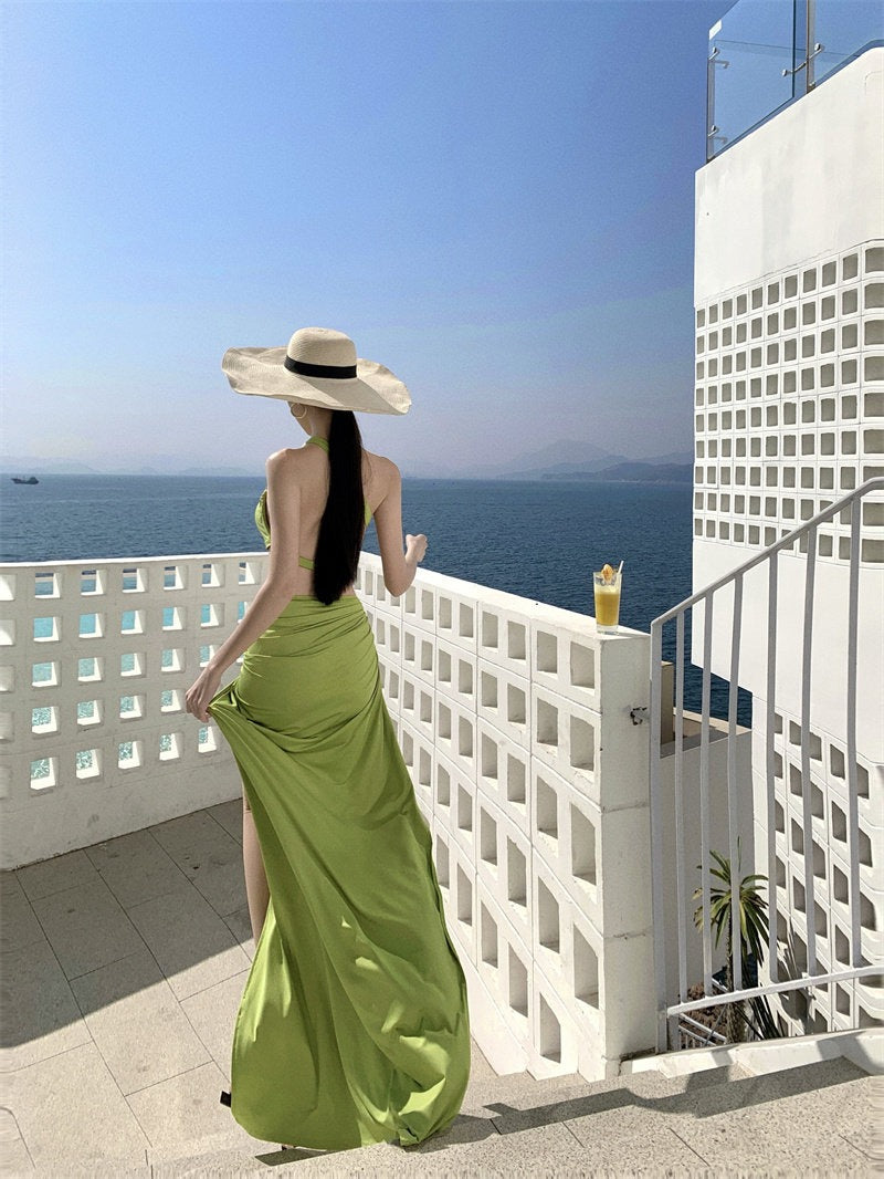 Resort Muse One Shoulder Ruched Maxi Dress Set