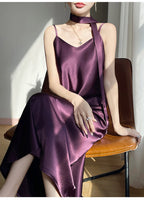 Satin V-Neck Cami Maxi Dress