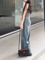 Vintage Mini Shoulder Bag with Flap