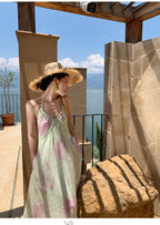 Halter Neck Backless Rosette A-Line Maxi Dress