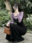 French Bow Long Sleeve Bodycon Maxi Dress Set
