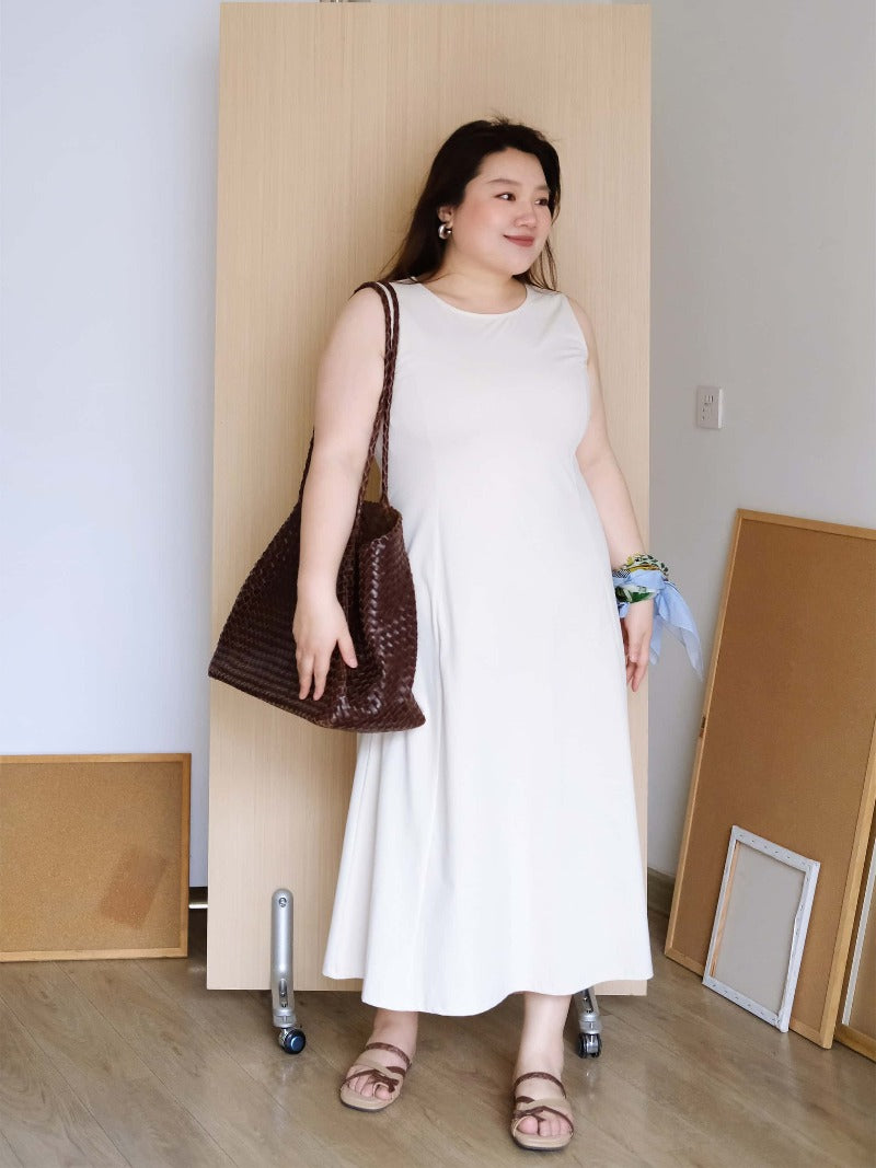 Plus Size Sleeveless High Waist A-Line Maxi Dress