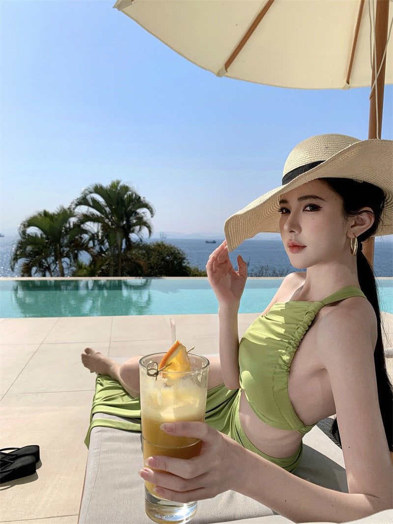 Resort Muse One Shoulder Ruched Maxi Dress Set