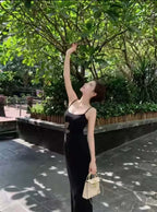Black Cutout Embroidered Bodycon Maxi Dress