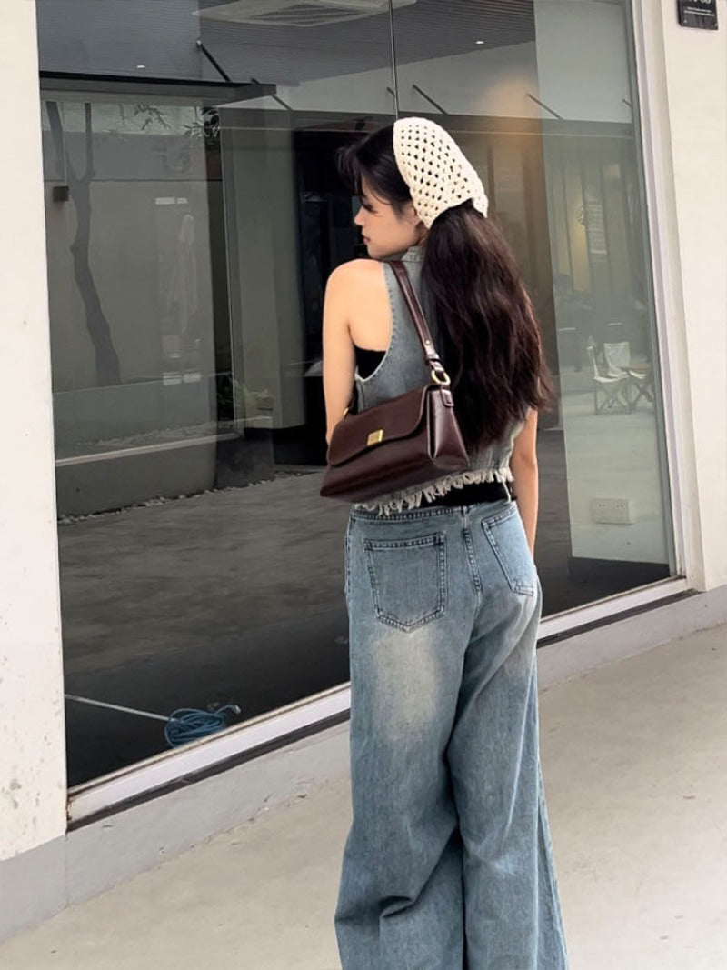 Vintage Mini Shoulder Bag with Flap