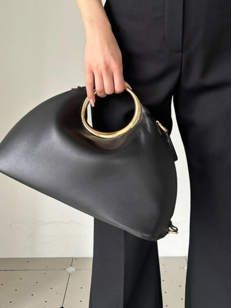 Metal Ring Handle Evening Bag