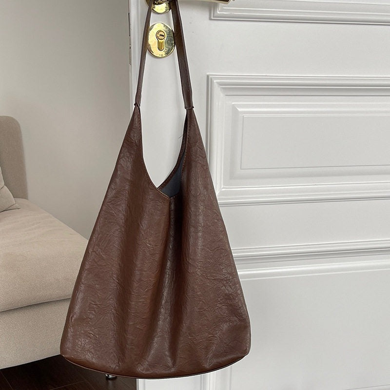 Slouchy Cowhide Shoulder Tote Bag
