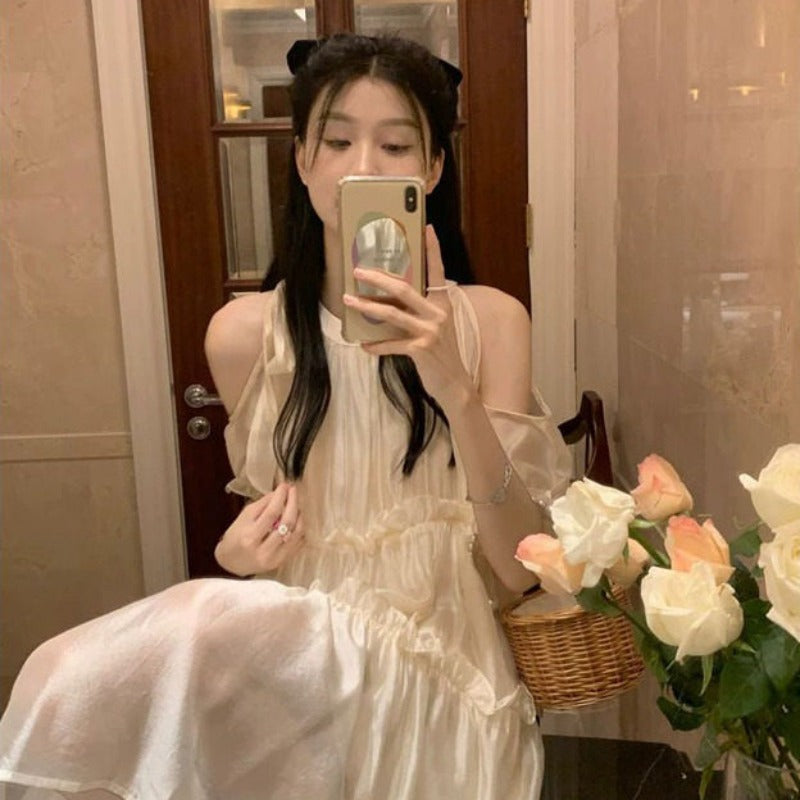Ivory Soft Romance Cold Shoulder Midi Dress