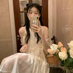Ivory Soft Romance Cold Shoulder Midi Dress