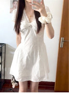Cotton Eyelet V-Neck Mini Dress