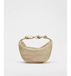 Raffia-Effect Woven Mini Bag with Metal Handle