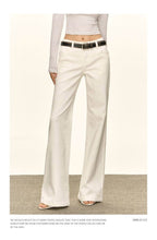 Beige High Waist Flare Denim Long Casual Pants - EveningVerse - 5