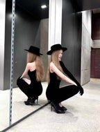 Black Asymmetric One Shoulder Cut Out Back Bodysuit Top - EveningVerse - 9