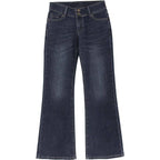 Blue Low Rise Micro Flare Distressed Retro Jeans - EveningVerse - 13