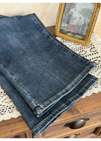 Blue Low Rise Micro Flare Distressed Retro Jeans - EveningVerse - 12