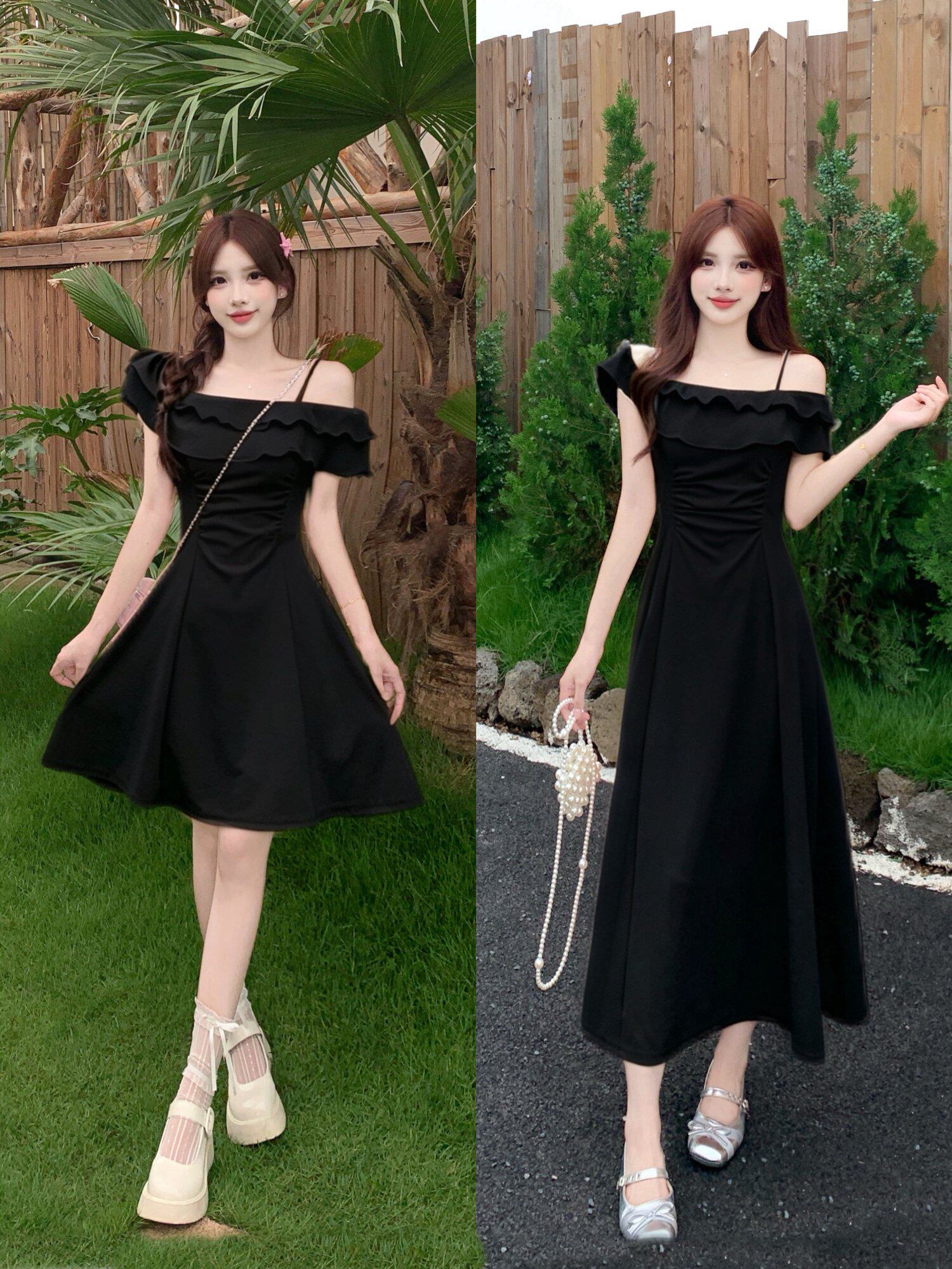 Ruffle Off-Shoulder A-Line Dress