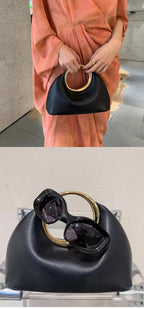 Metal Ring Handle Evening Bag