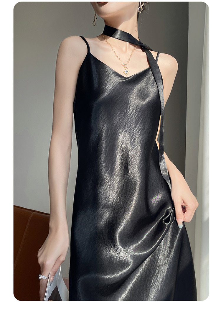 Satin V-Neck Cami Maxi Dress