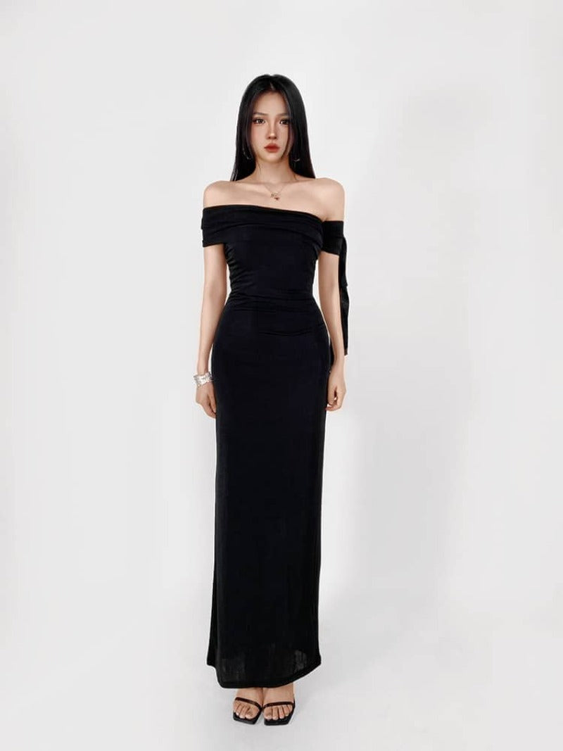 Sultry Asymmetric Draped One Shoulder Bodycon Dress