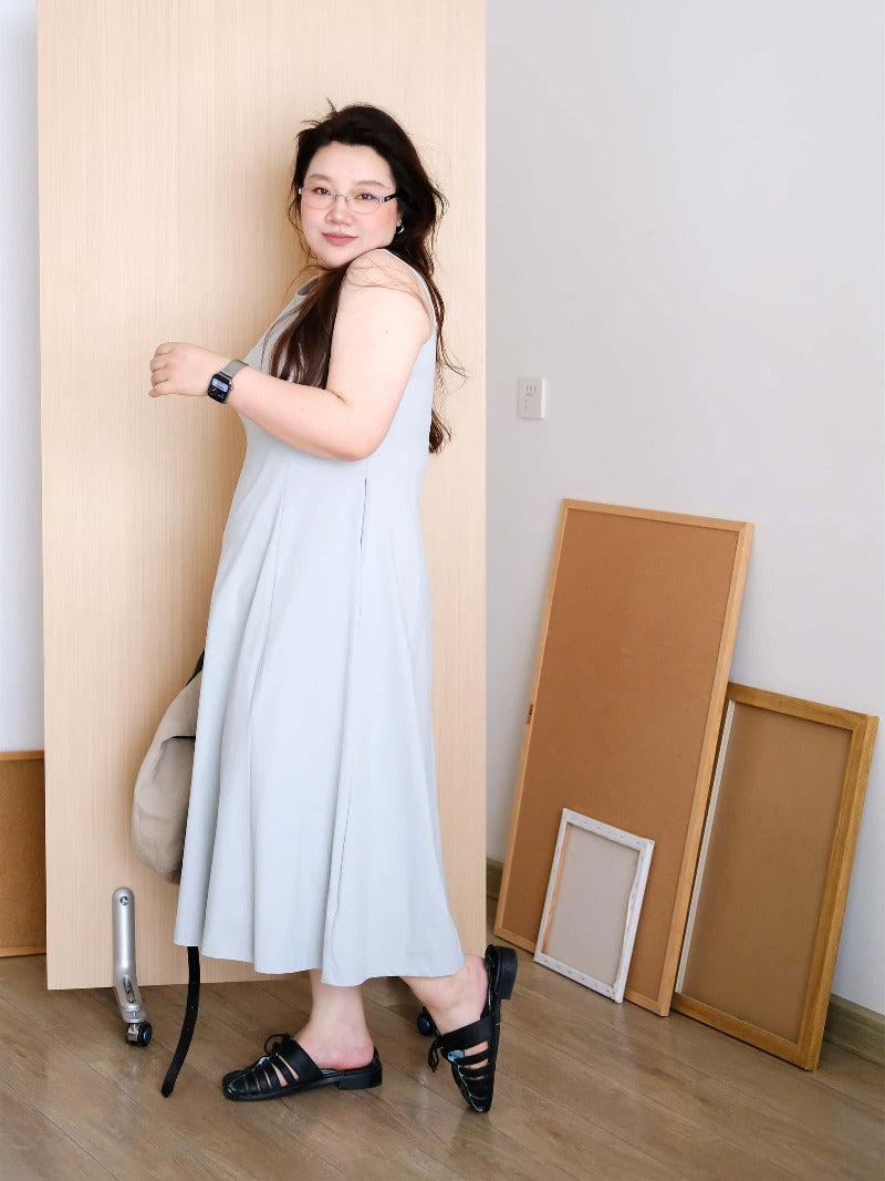 Plus Size Sleeveless High Waist A-Line Maxi Dress
