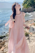 Cold Shoulder Tiered A - Line Maxi Dress - EveningVerse - 8