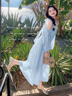 Cold Shoulder Tiered A - Line Maxi Dress - EveningVerse - 13