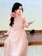 Cold Shoulder Tiered A - Line Maxi Dress - EveningVerse - 15