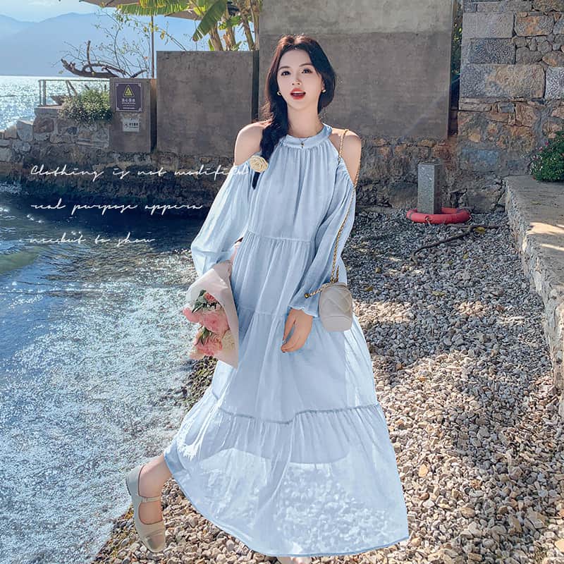 Cold Shoulder Tiered A - Line Maxi Dress - EveningVerse - 17