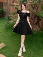 Ruffle Off-Shoulder A-Line Dress