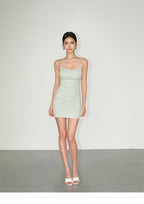 Padded Halter Neck Ruched Bodycon Mini Dress