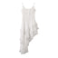 White Lace Trim Asymmetric Tiered Dress And Skirt