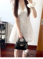 Cotton Eyelet V-Neck Mini Dress