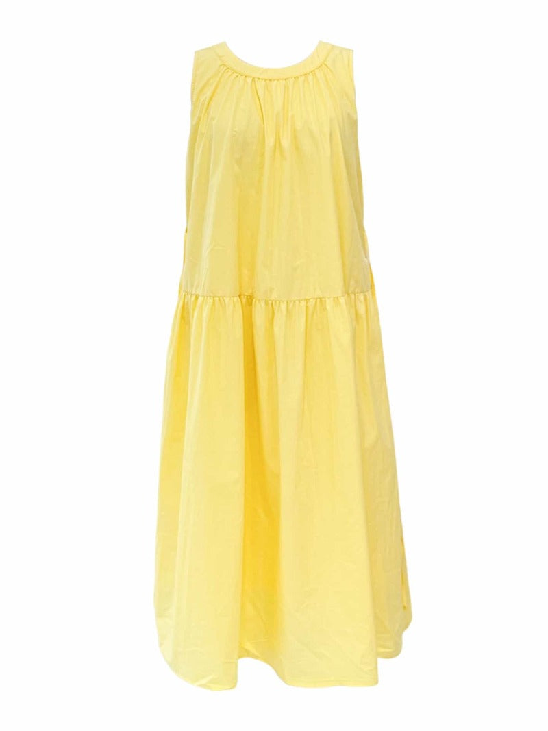 Yellow Sleeveless A-Line Maxi Dress