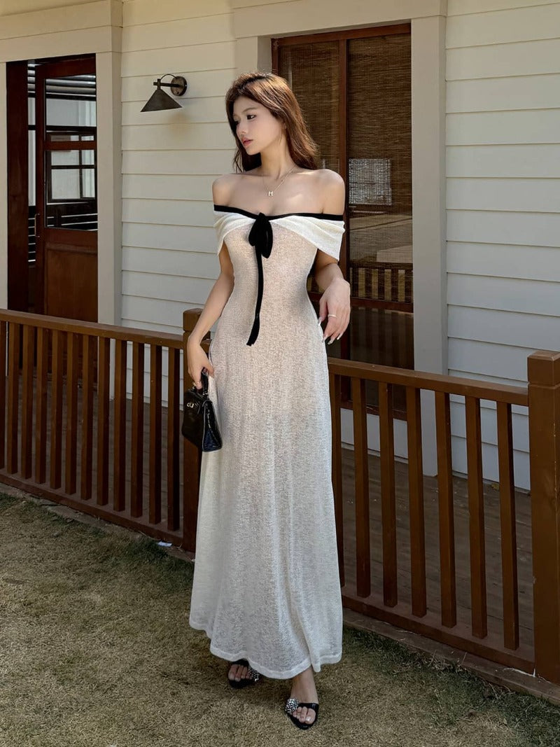 Romantic Ivory Lace Mesh Tiered Asymmetric Midi Dress