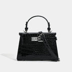 Croc-Embossed Mini Handbag with Detachable Strap