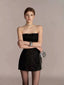 Black Sequin Strapless Mini Dress