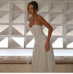 Playful Polka Dot Tie-Back Halter Maxi Dress