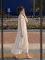 Coastal Ease Ivory Embroidered Halter Tiered Maxi Dress