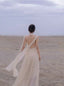 Desert Goddess Apricot Scarf Halter Backless Maxi Dress