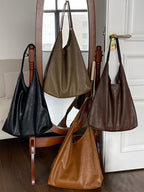 Slouchy Cowhide Shoulder Tote Bag