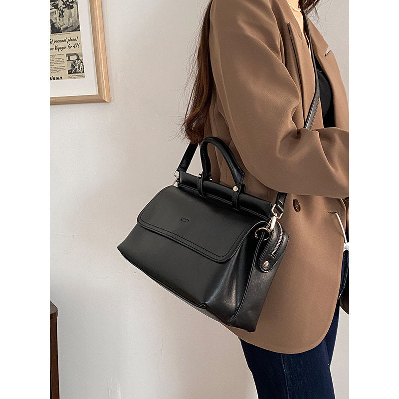 Vintage PU Satchel Handbag with Strap