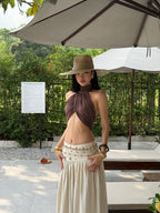 Embroidered Waist A - Line Maxi Skirt - EveningVerse - 2