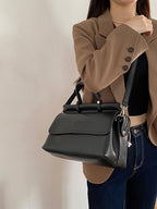Vintage PU Satchel Handbag with Strap