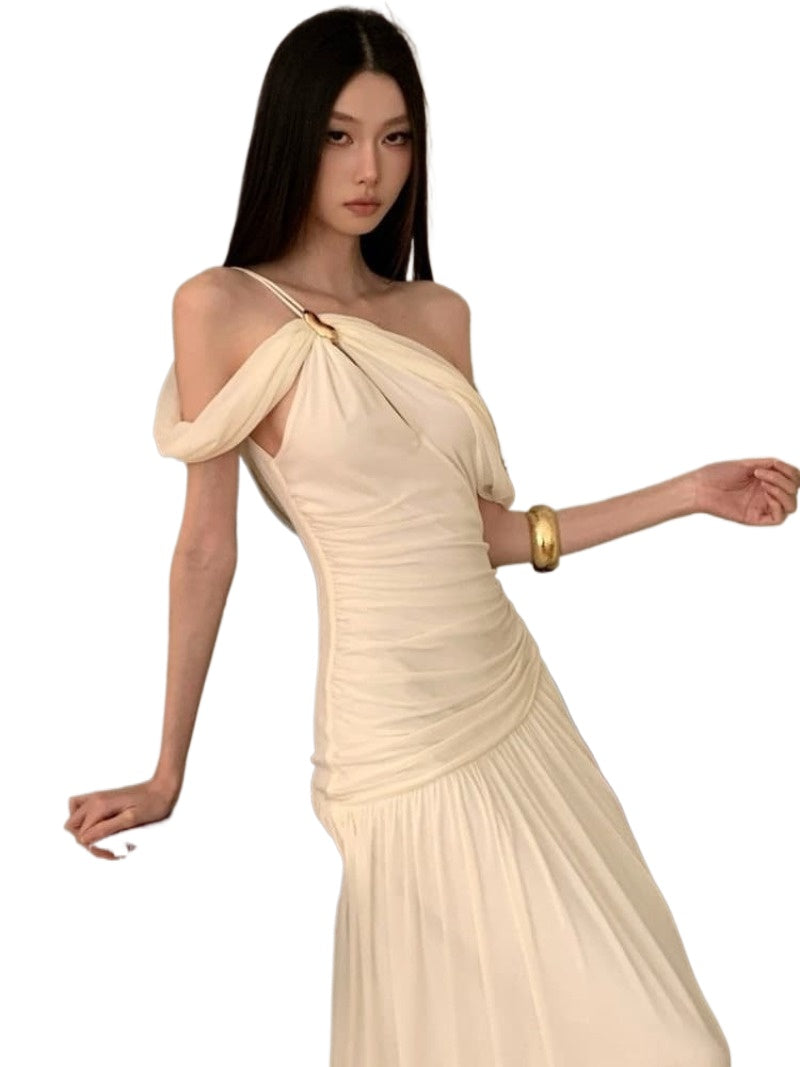 One Shoulder Ruched Maxi Dress