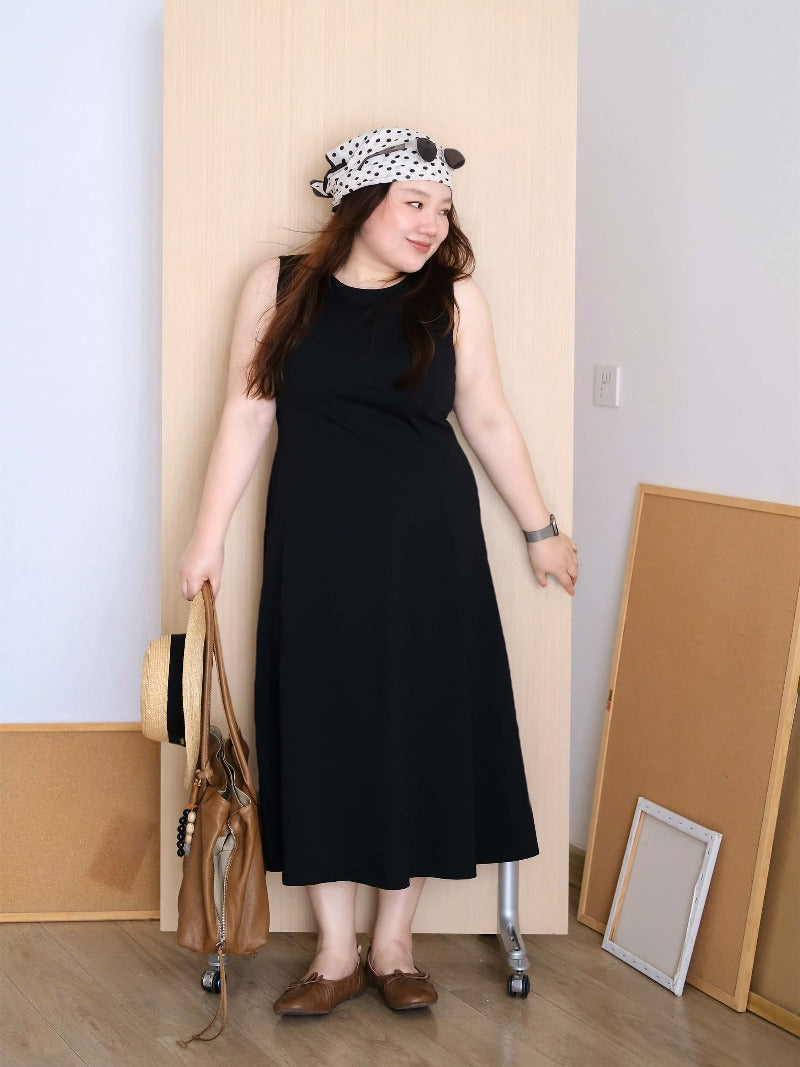 Plus Size Sleeveless High Waist A-Line Maxi Dress