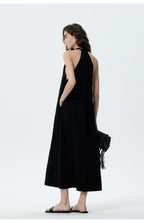 Flowy Halter V - Neck Maxi Dress with Pockets - EveningVerse - 6